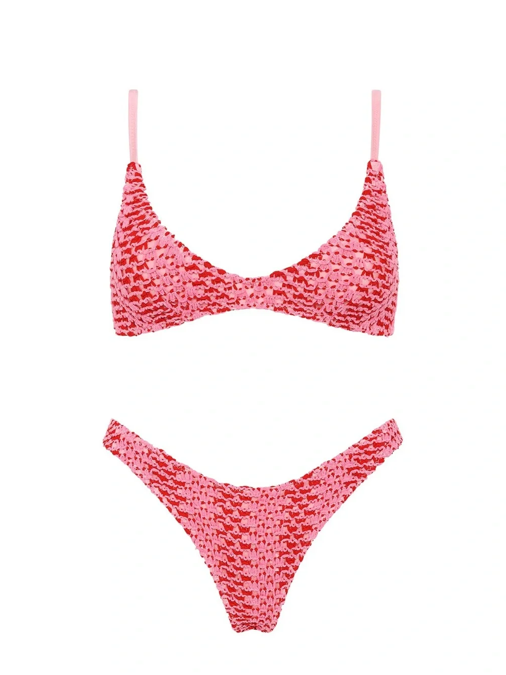 TRIANGL Alina Pink Crochet Scoop Set - Picture 1 of 3